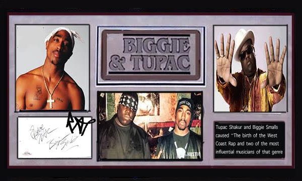 Tupac Shakur and Biggie Smalls Signed On One Notepad