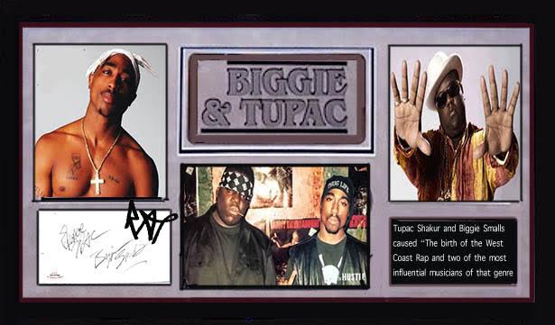 Tupac Shakur and Biggie Smalls Signed On One Notepad