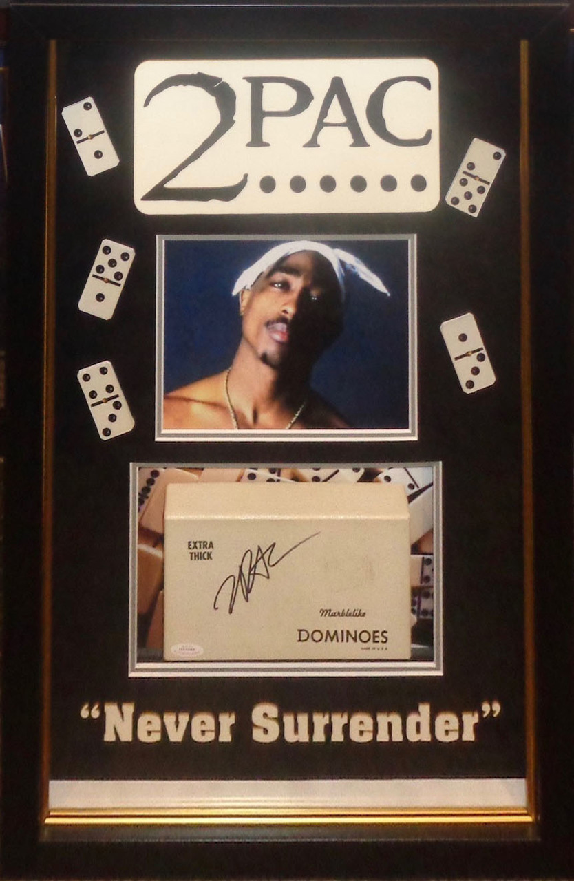 Tupac Shakur Signed Dominoes Box With Dominoes